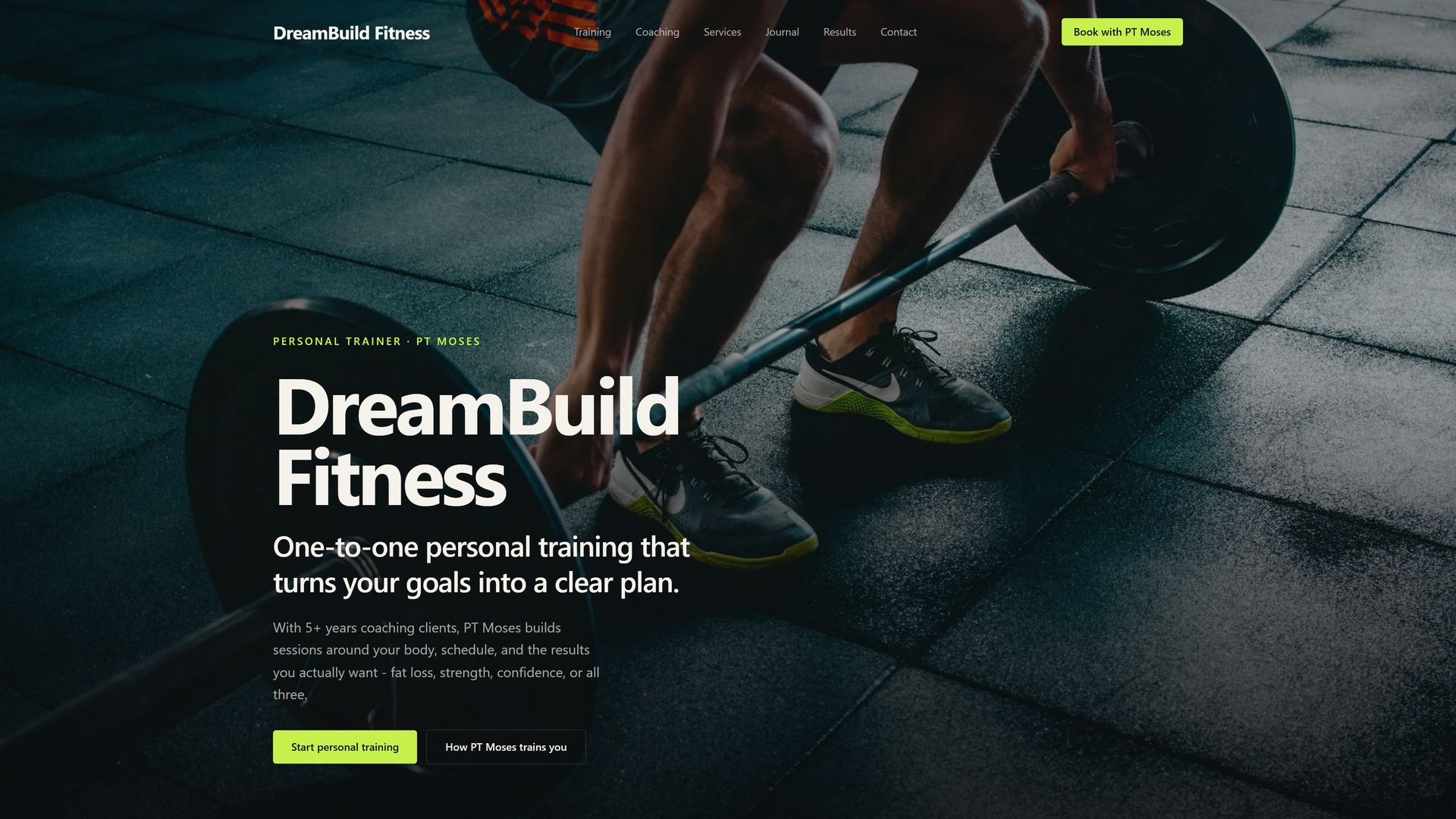 DreamBuild Fitness website