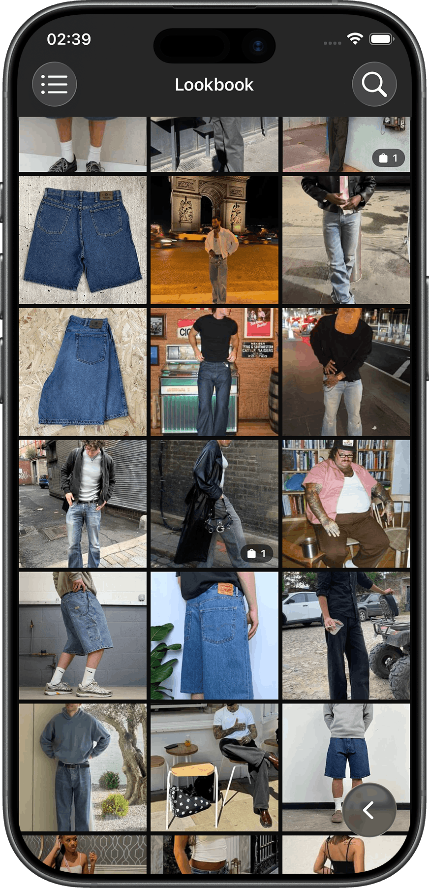 WEARHOUSE app screen 4