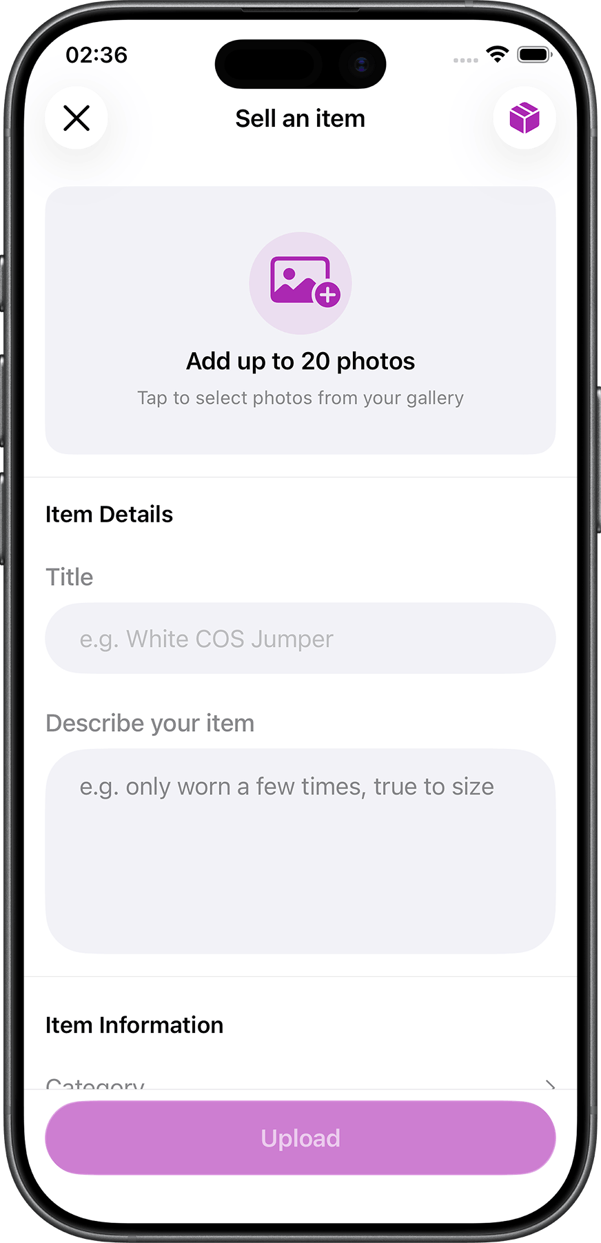 WEARHOUSE app screen 5